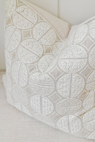 Guest Bedroom Design, Blue, White Patterns, Interior Design by Simply White Interiors