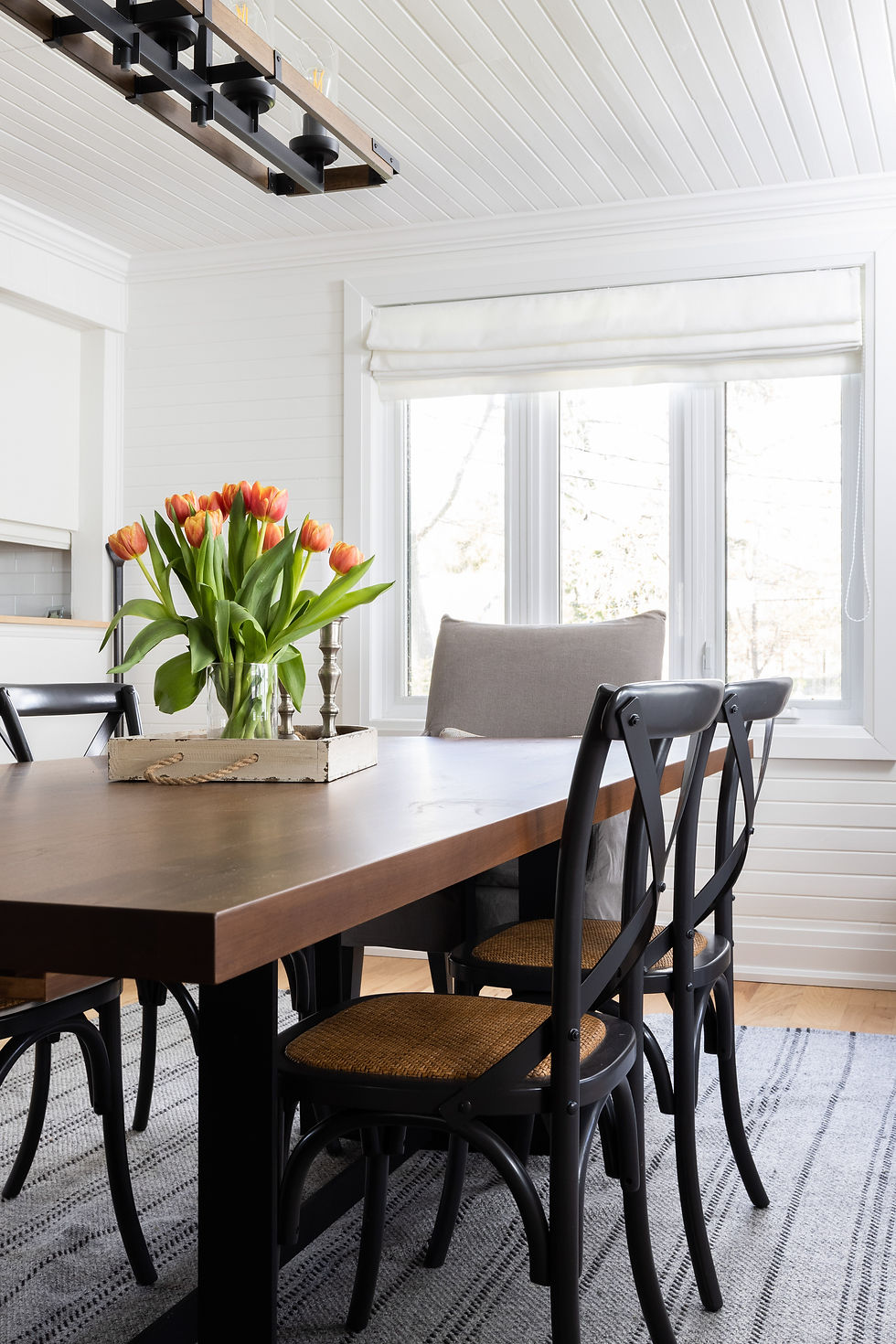 A beautiful dining room designed by Simply White Interiors, Niagara on the lake Ontario