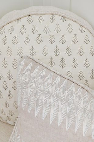 Guest Bedroom Design, Blue, White Patterns, Interior Design by Simply White Interiors