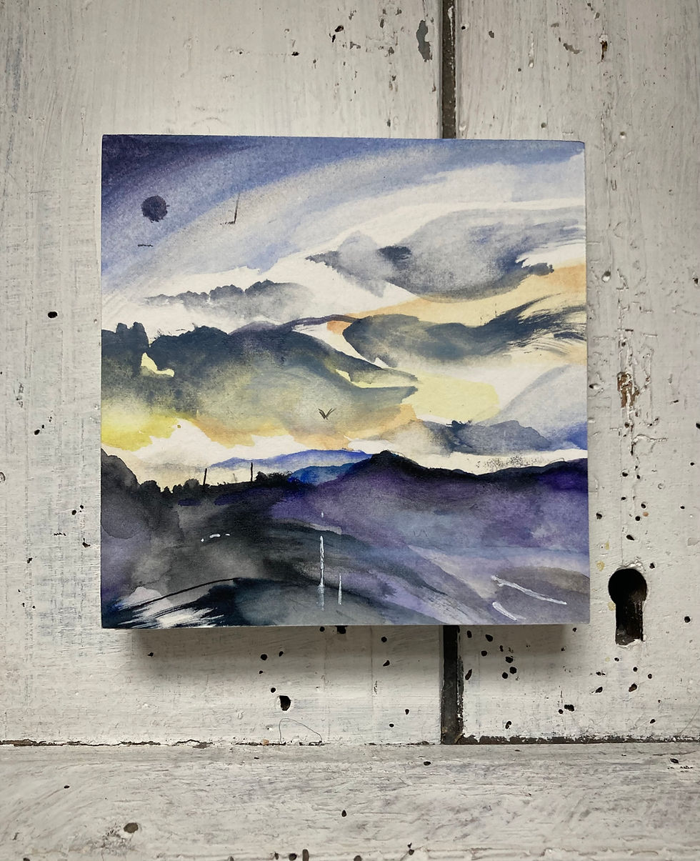 Thumbnail: 'Arran Skies' Mini Watercolours On Panel
