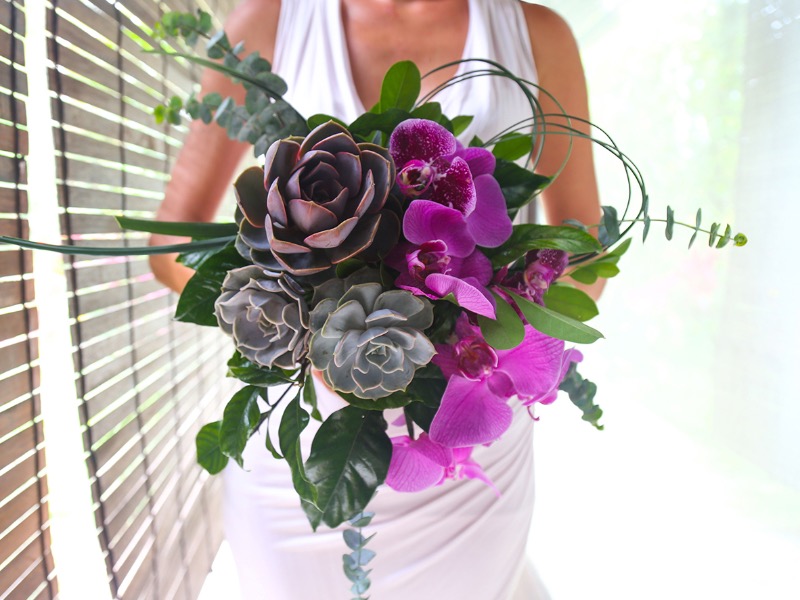 orchid wedding bouquet bali