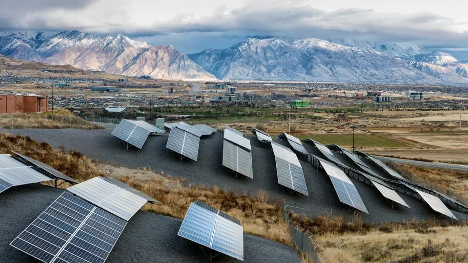 A field of solar panels in Utah