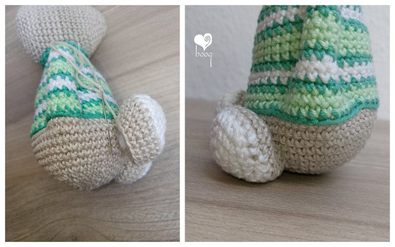 horgolt figura láb varrása