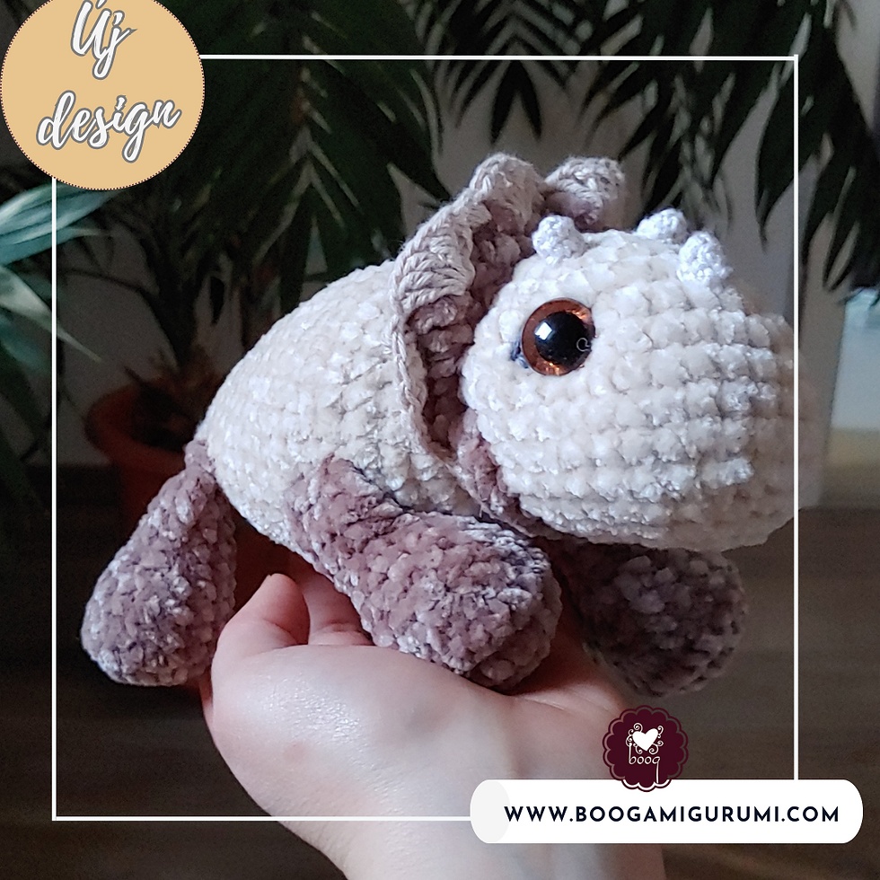 Indexkép: Tris dino horgolt figura amigurumi plüss horgolás minta leírása magyarul boog amigurumi