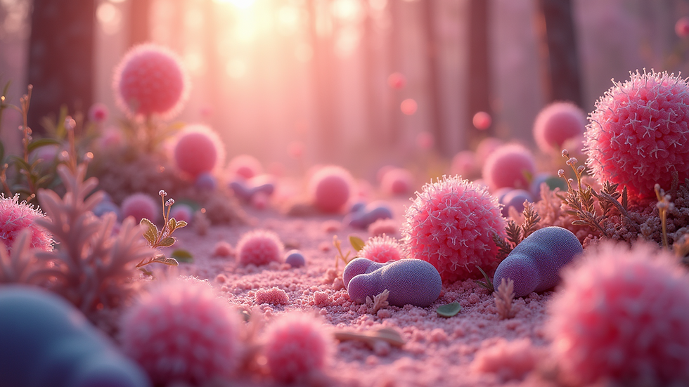 Close-up view of a healthy vaginal microbiome representation