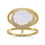 Thumbnail: 14 Karat Gold Plated Rainbow Moonstone and Gray Diamond Ring