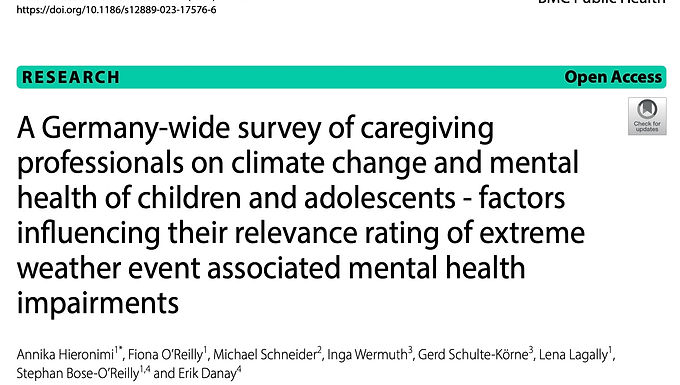 German survey of pediatric health professionals on climate change and mental health