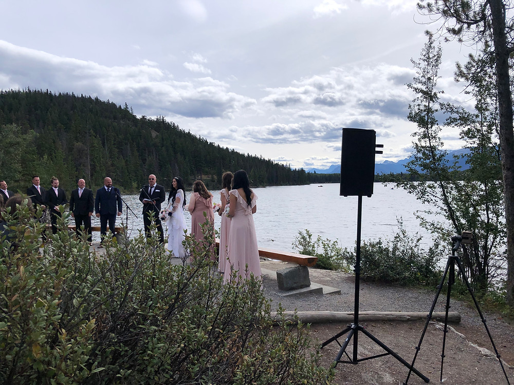 Pyramid Island wedding ceremony