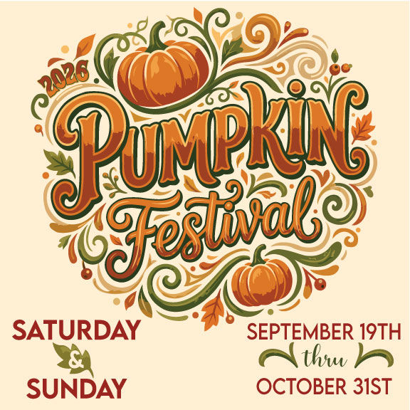 43rd Annual Red Wagon Farm Pumpkin Festival
Saturday and Sunday: September 19th - October 31st.
Bonus Friday, October 9th!