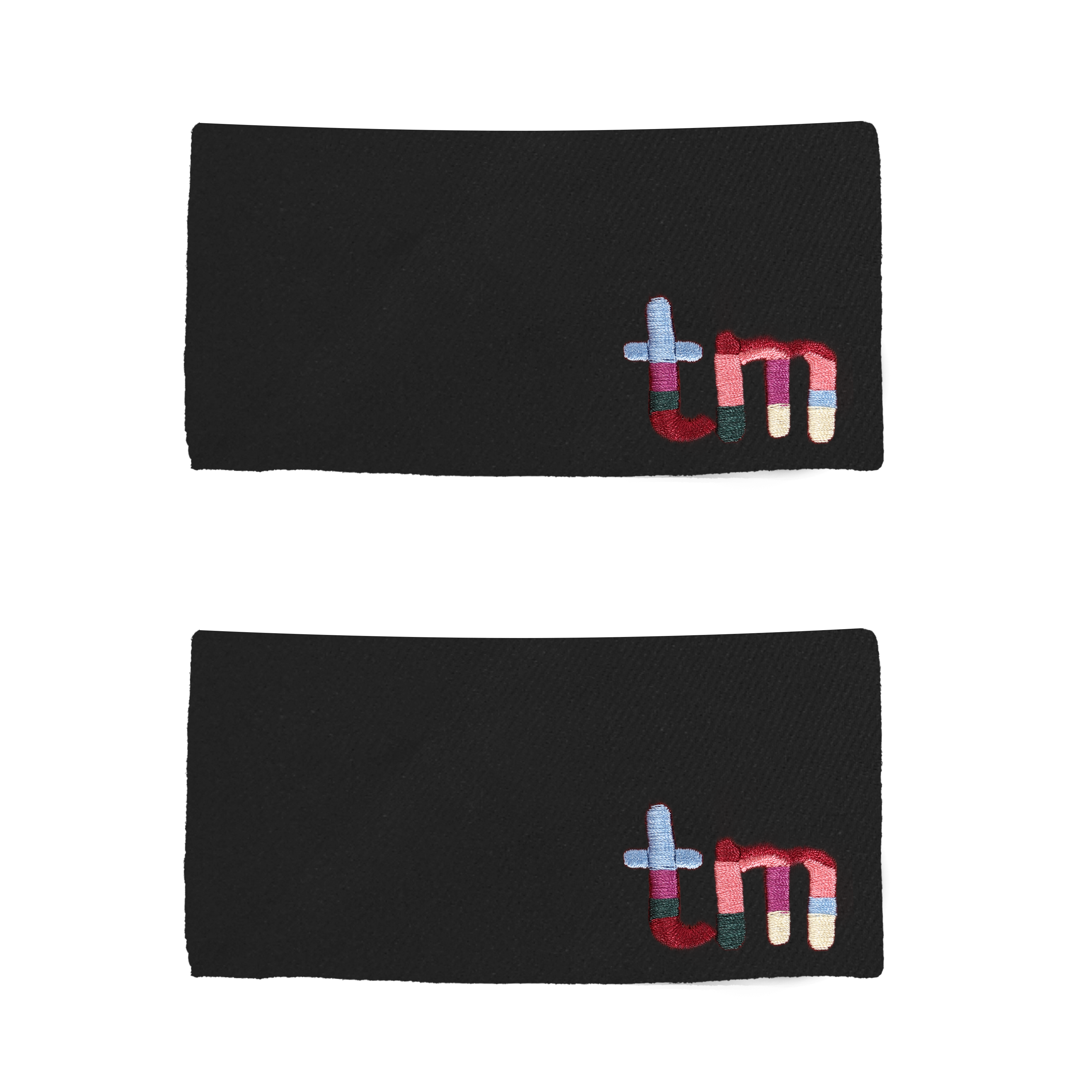 Denim Colored Embroidery Logo Rectangle Snap Clip Set Of 2 (Black)
