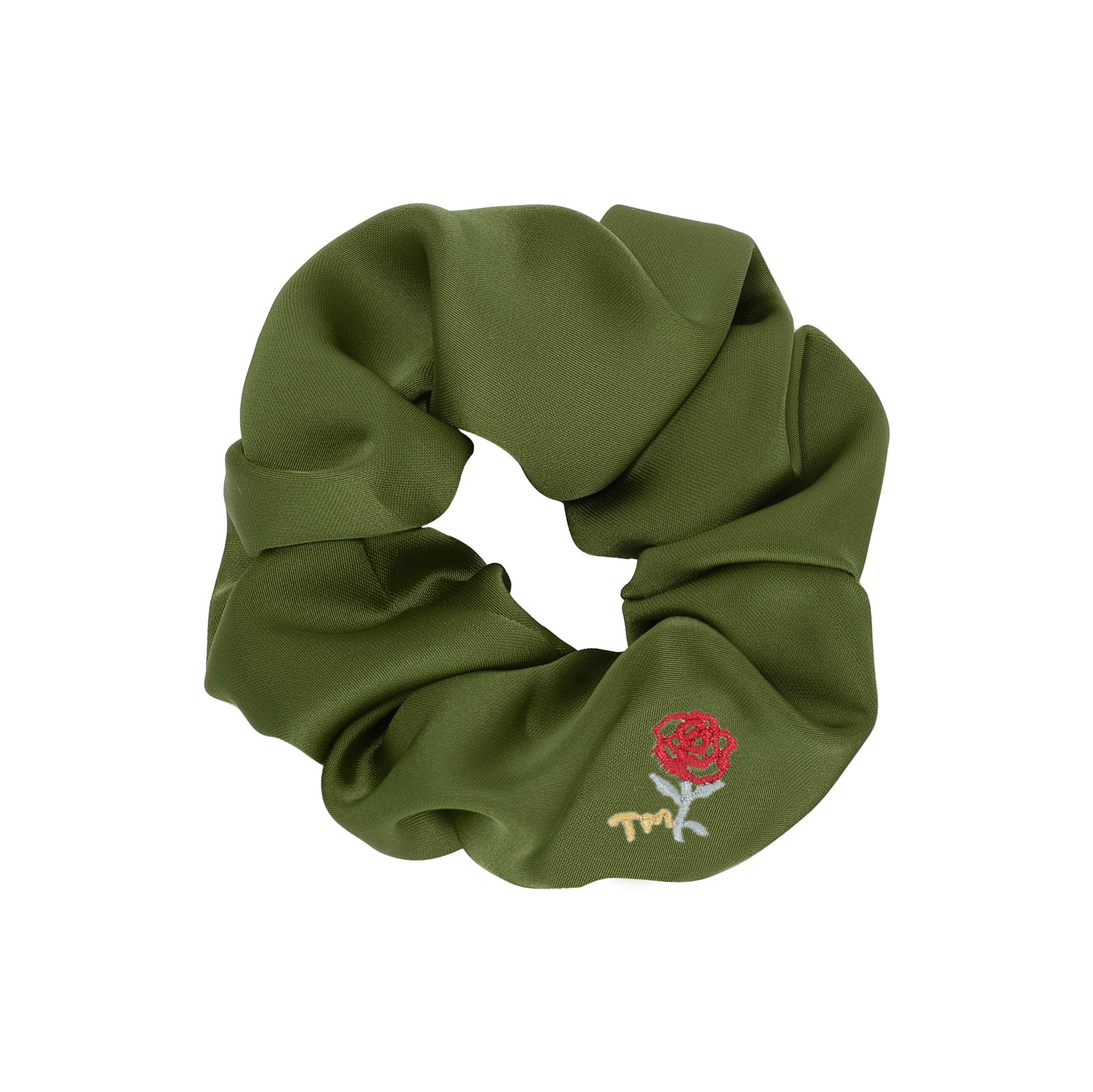 Rose Embroidery Scrunchie (Red)