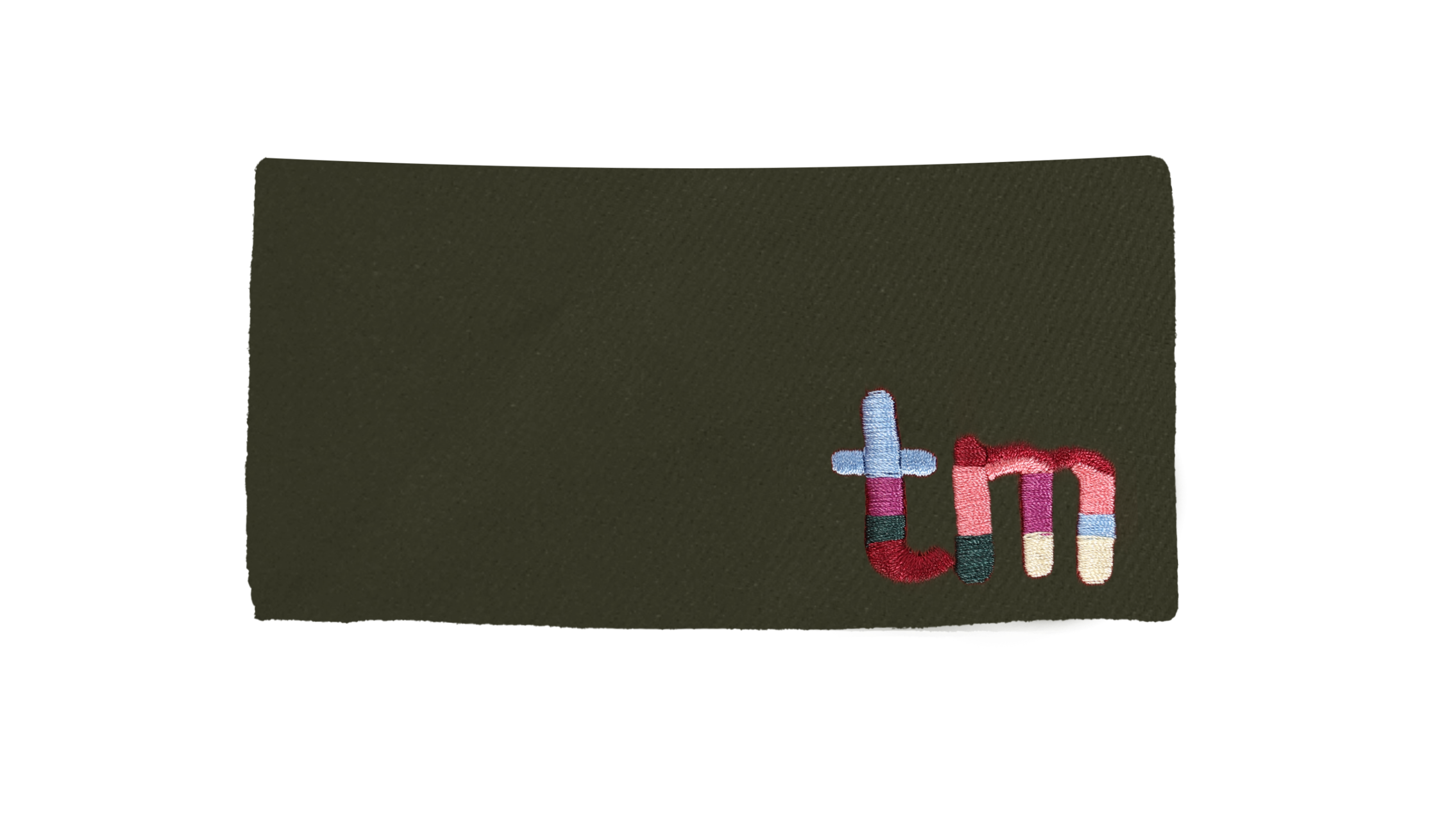 Denim Colored Embroidery Logo Barette Clip (Green)