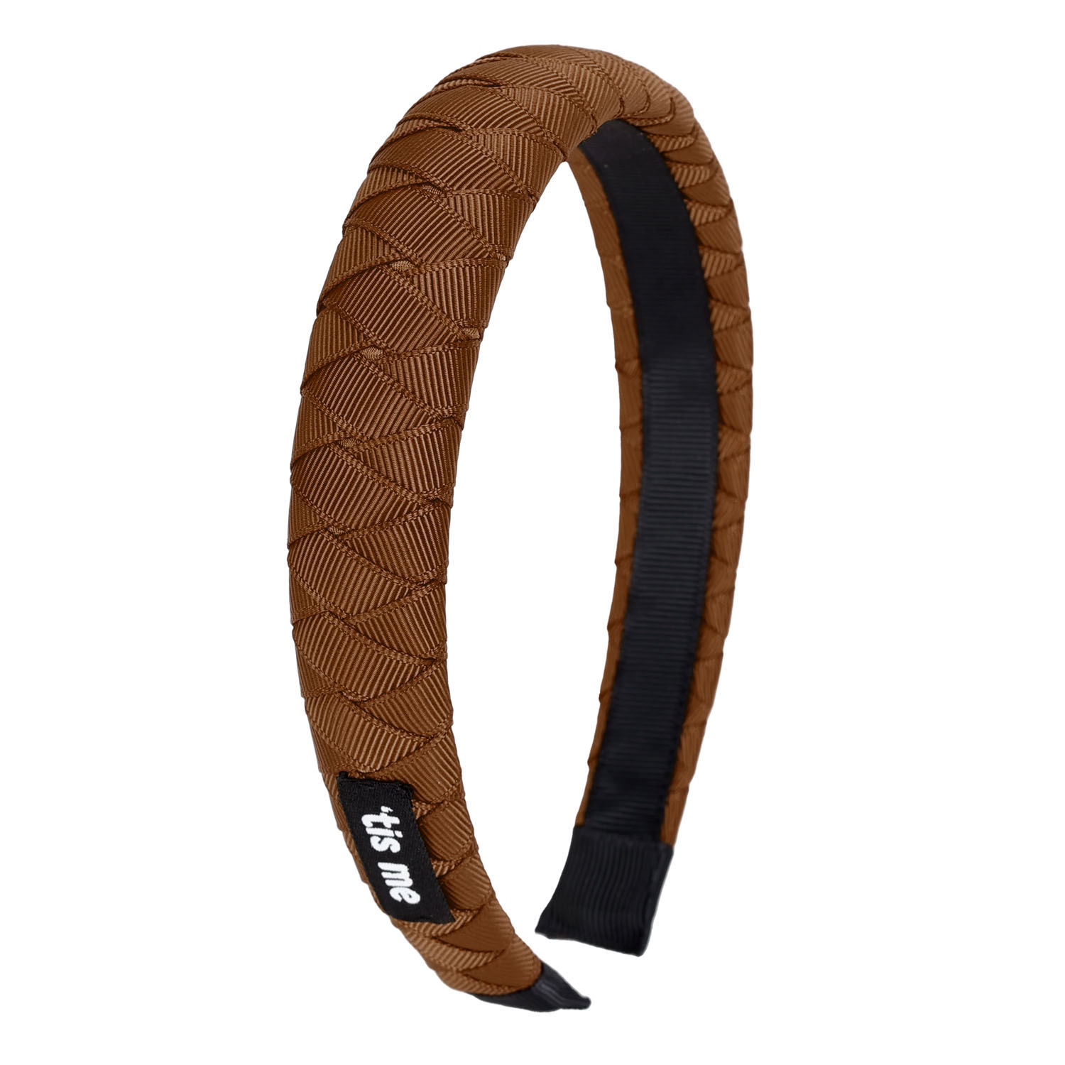 Grossgrain 1.25" Woven Hard Headband (Tuftan Brown)
