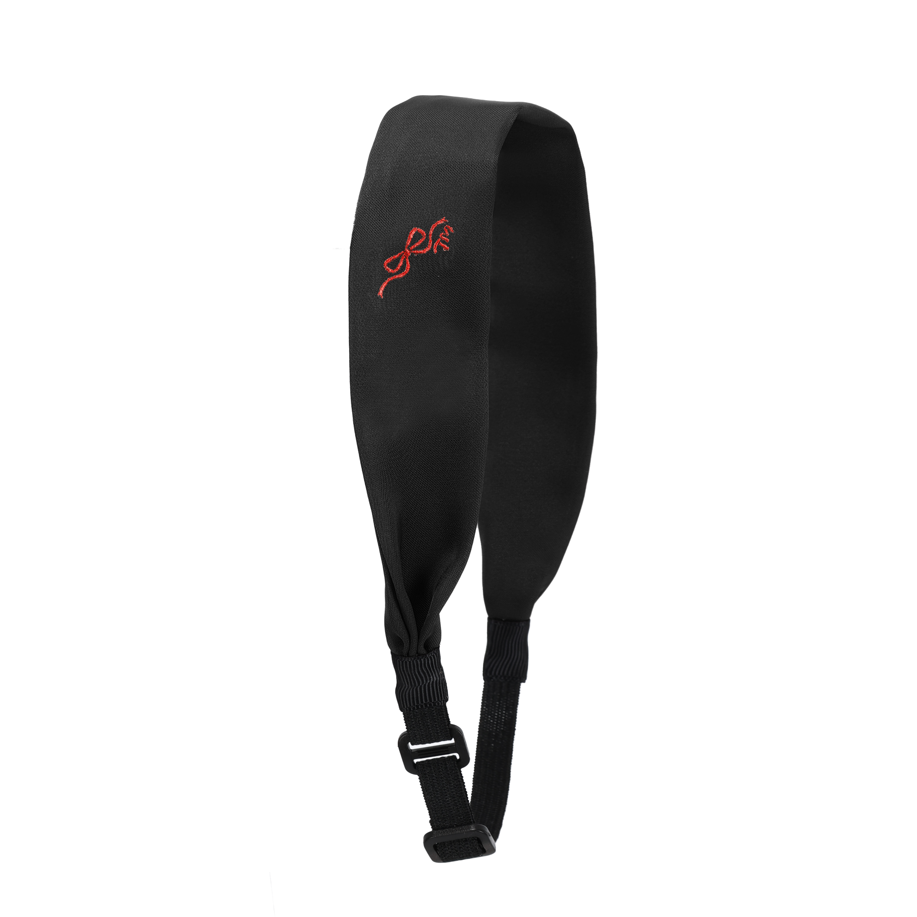 Bow Embroidery Adjustable Headscarf (Black)