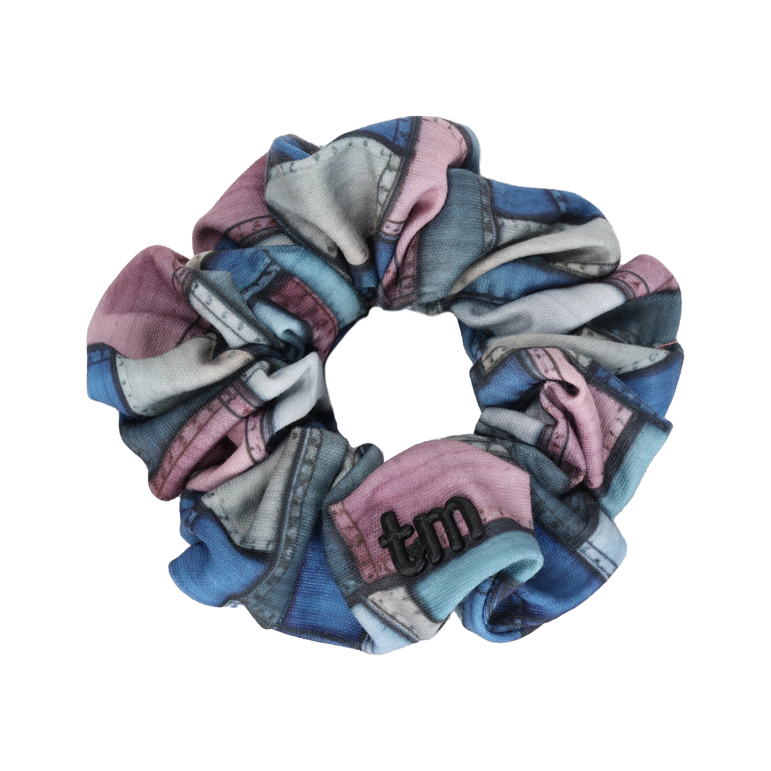 Denim Patchwork Standard Scrunchie (Colored)