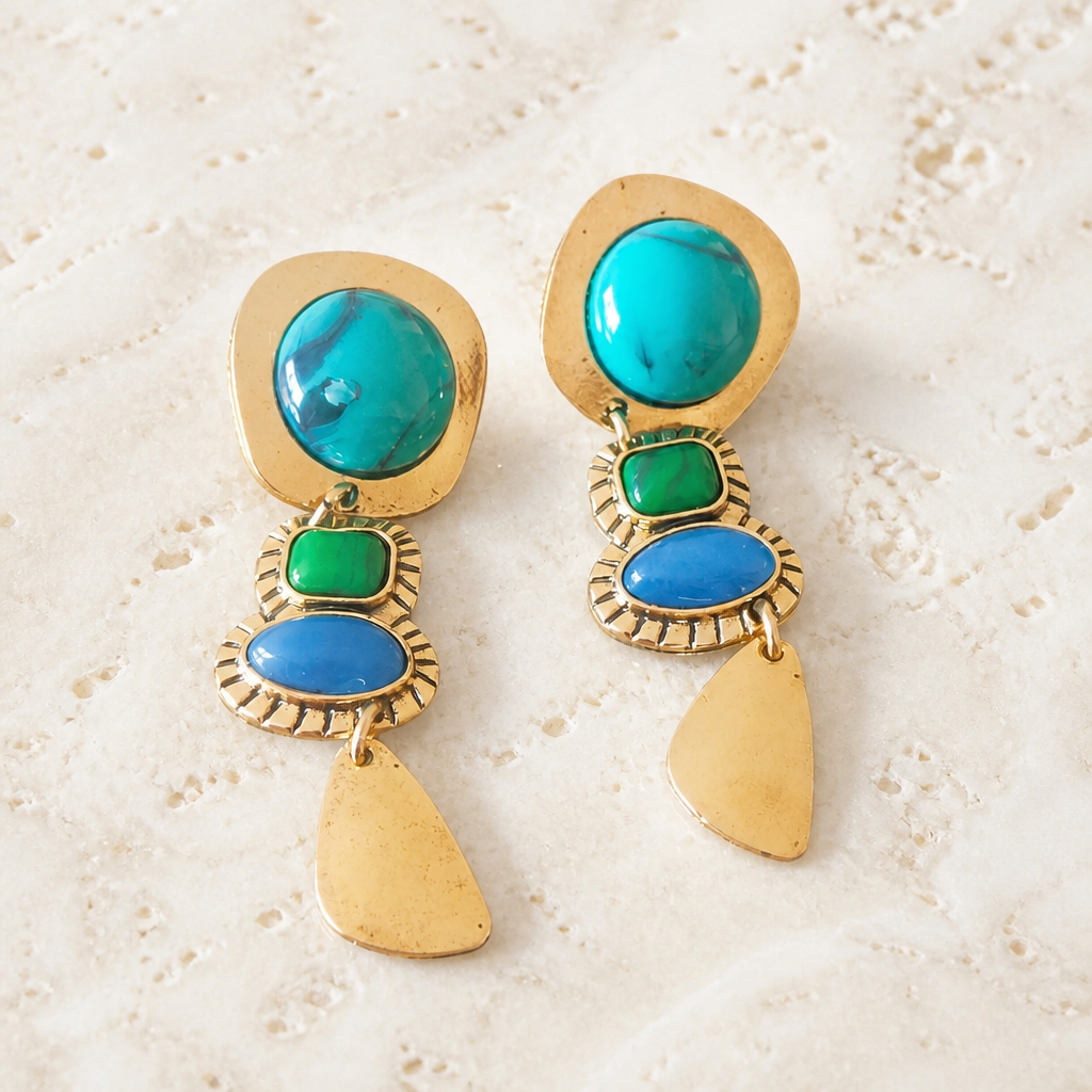 Boucles d'oreilles géométriques vintage