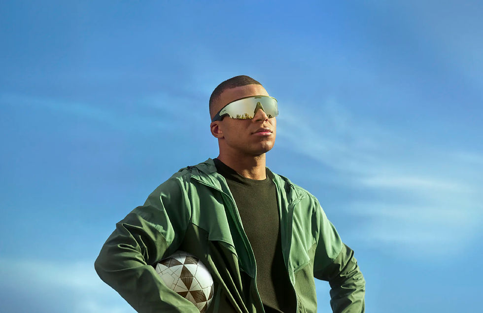 Global Oakley ambassador Kylian Mbappe sporting the Oakley META Vanguard. PHOTO: ESSILOR LUXOTICCA