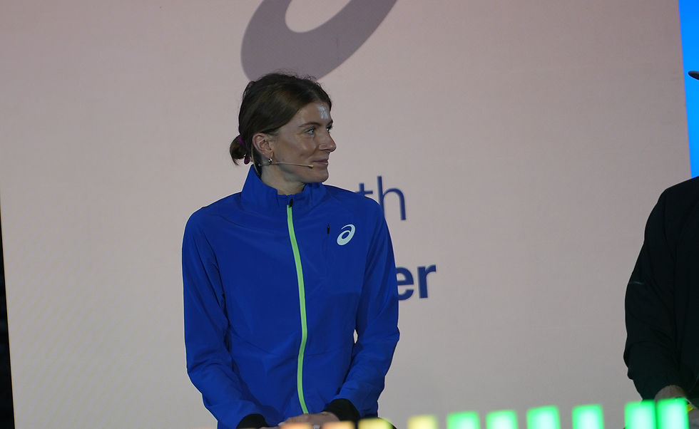 Beth Potter, ASICS atlhlete, world triathlon champion and multi Olympic medallist shares about testing the SUPERLAST 3 as an athlete in the event in Seville.  PHOTO: SPORTPLUS.SG / JOHN YEONG
