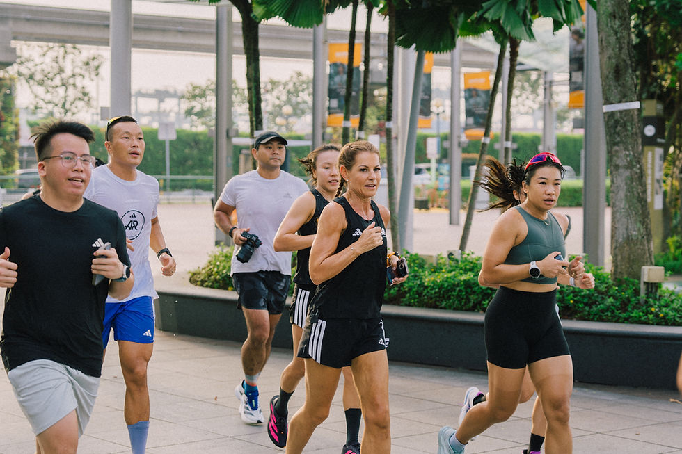 Natalie Dau participating in an adidas Runners Singapore session ahead of Breaking 8: Project 1000. PHOTO: ADIDAS SINGAPORE