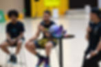 Jacob Zhu (left) and Stephen Curry in a Q&A session. PHOTO: SPORTPLUS.SG / ALDRICH GOH