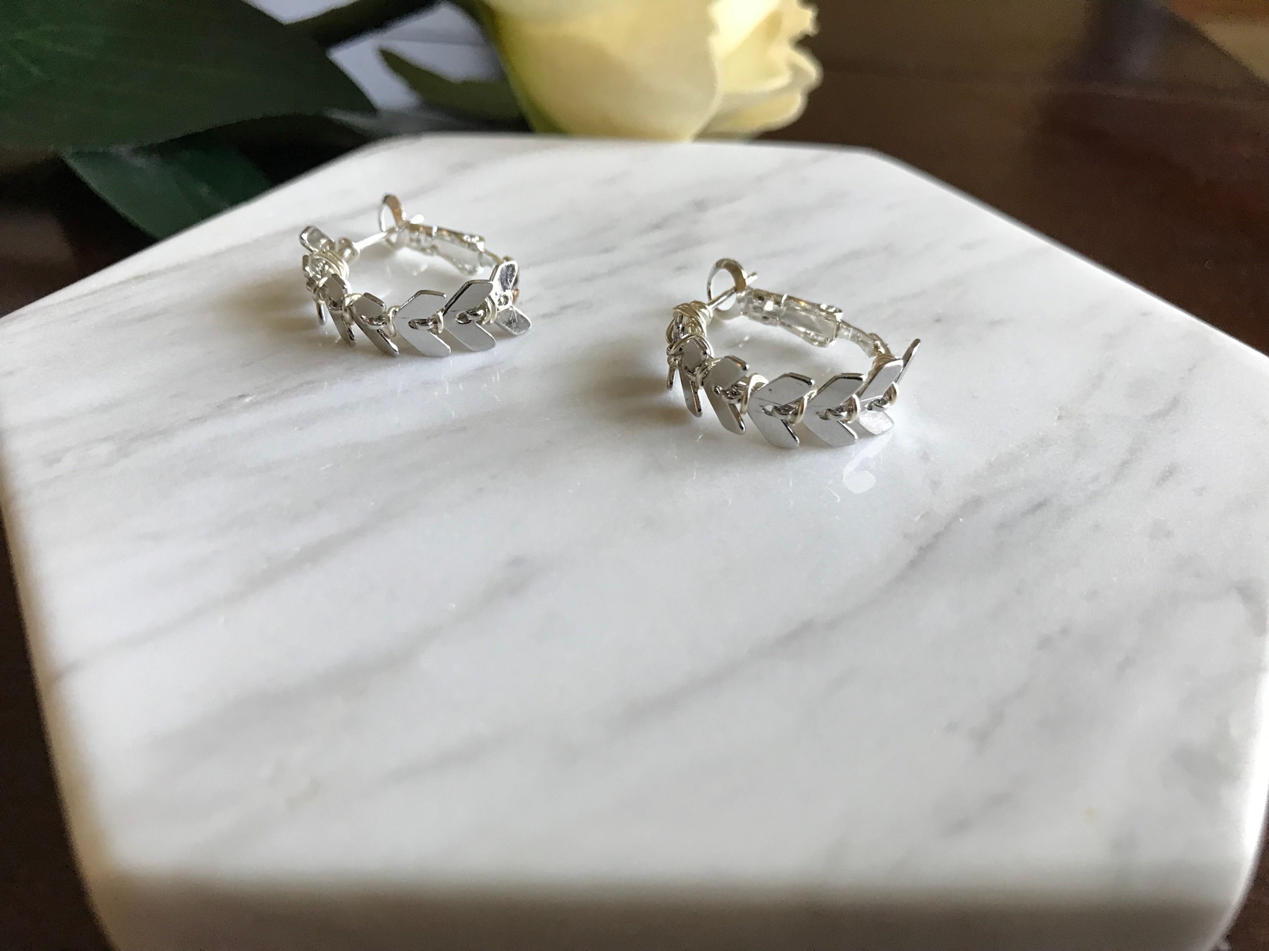 Ciara Chevron Huggie Hoops