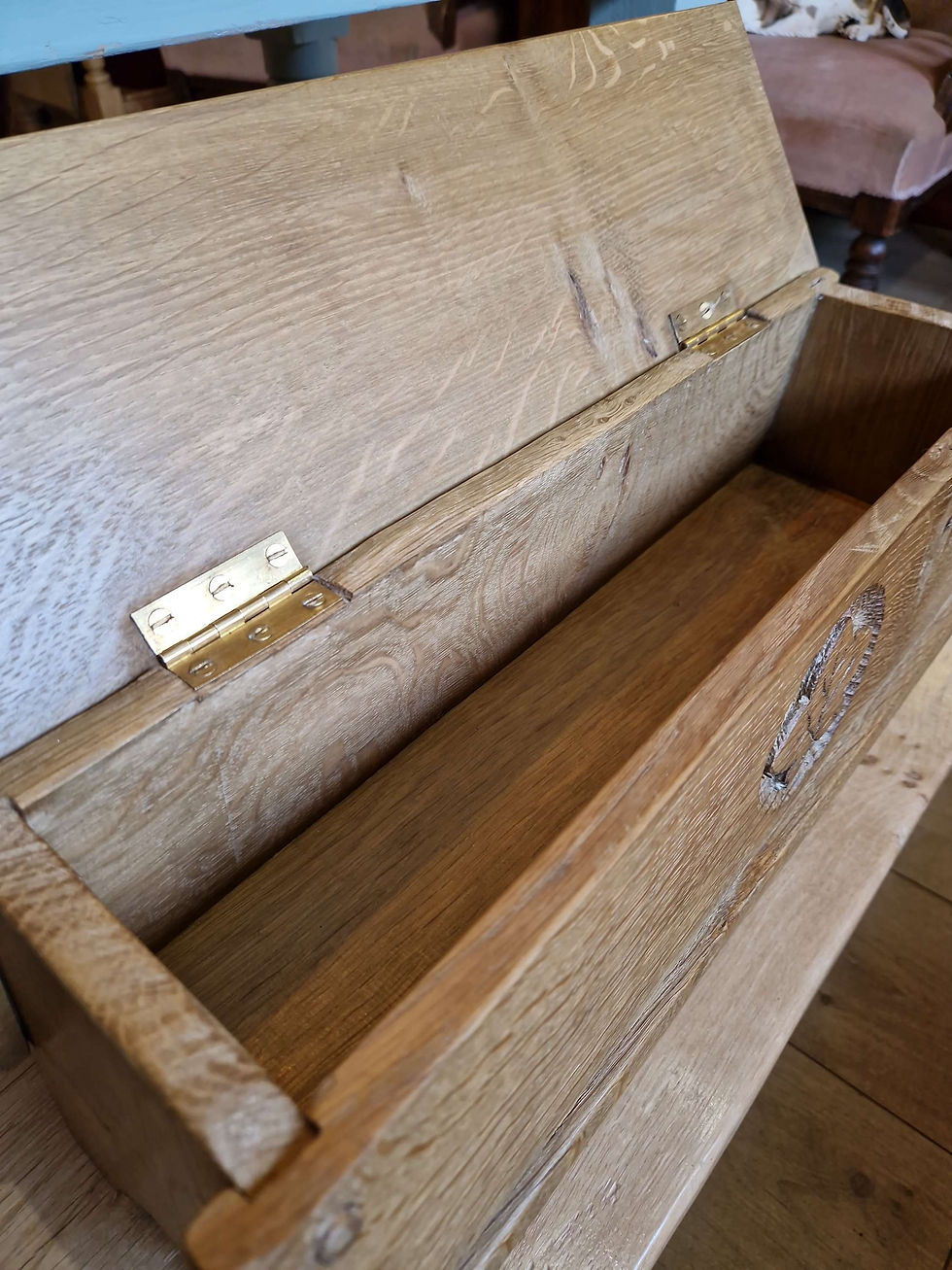 Thumbnail: Handmade English Oak Medium Coffer Chest
