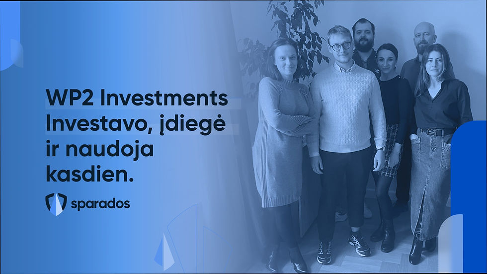 „WP2 Investments“ atvejo tyrimo viršelis: investuotojas, kasdien naudojantis „Sparados“