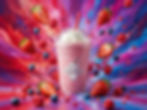 Colorful abstract product visual with bright red and blue lighting.