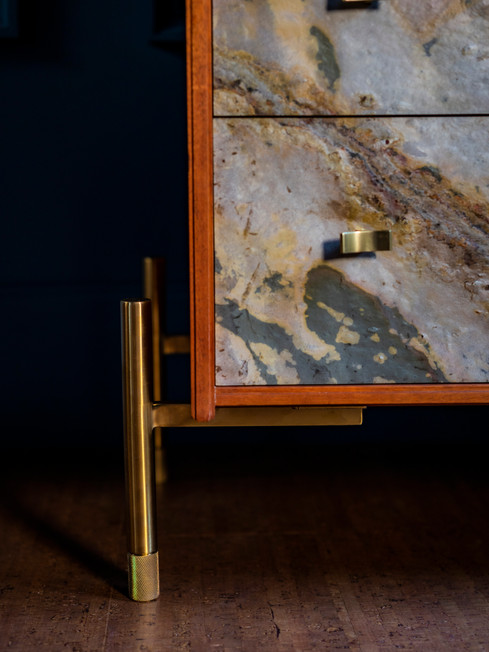 Slate veneer chest of drawers