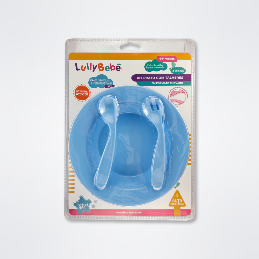 2714 Kit Prato Fundo e Talheres Curvados