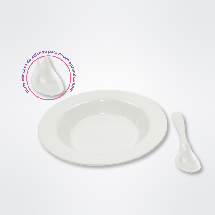 Miniatura: 2812 Kit Prato Fundo e Colher com Ponta de Silicone