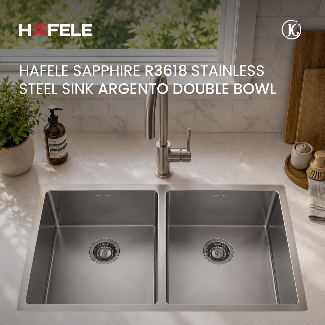 Hafele SAPPHIRE R3618 Stainless Steel Sink Argento DOUBLE BOWL