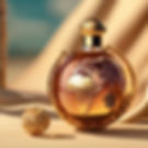 A world of fragrance, symbolised on a perfume bottle is the world globe, all in luxurious design and gold colours, to perceive the warm intimate feeling of comfort and luxury.