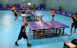 Some table tennis action