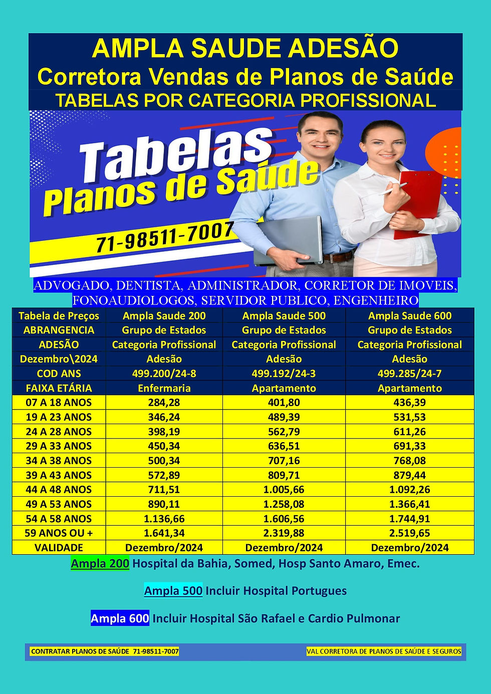 Lauro de Freitas - Tabelas Comparativas de Planos de Saude