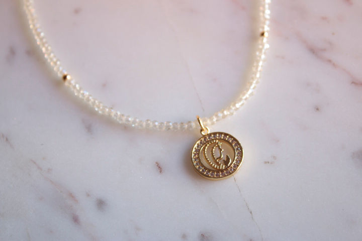 Miniatura: Collar mini cristales Virgen Niña