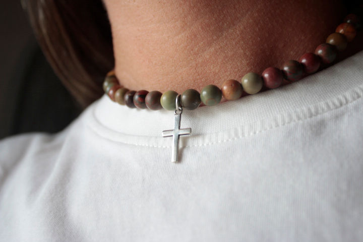 Miniatura: Collar Tierra  cruz Plata 