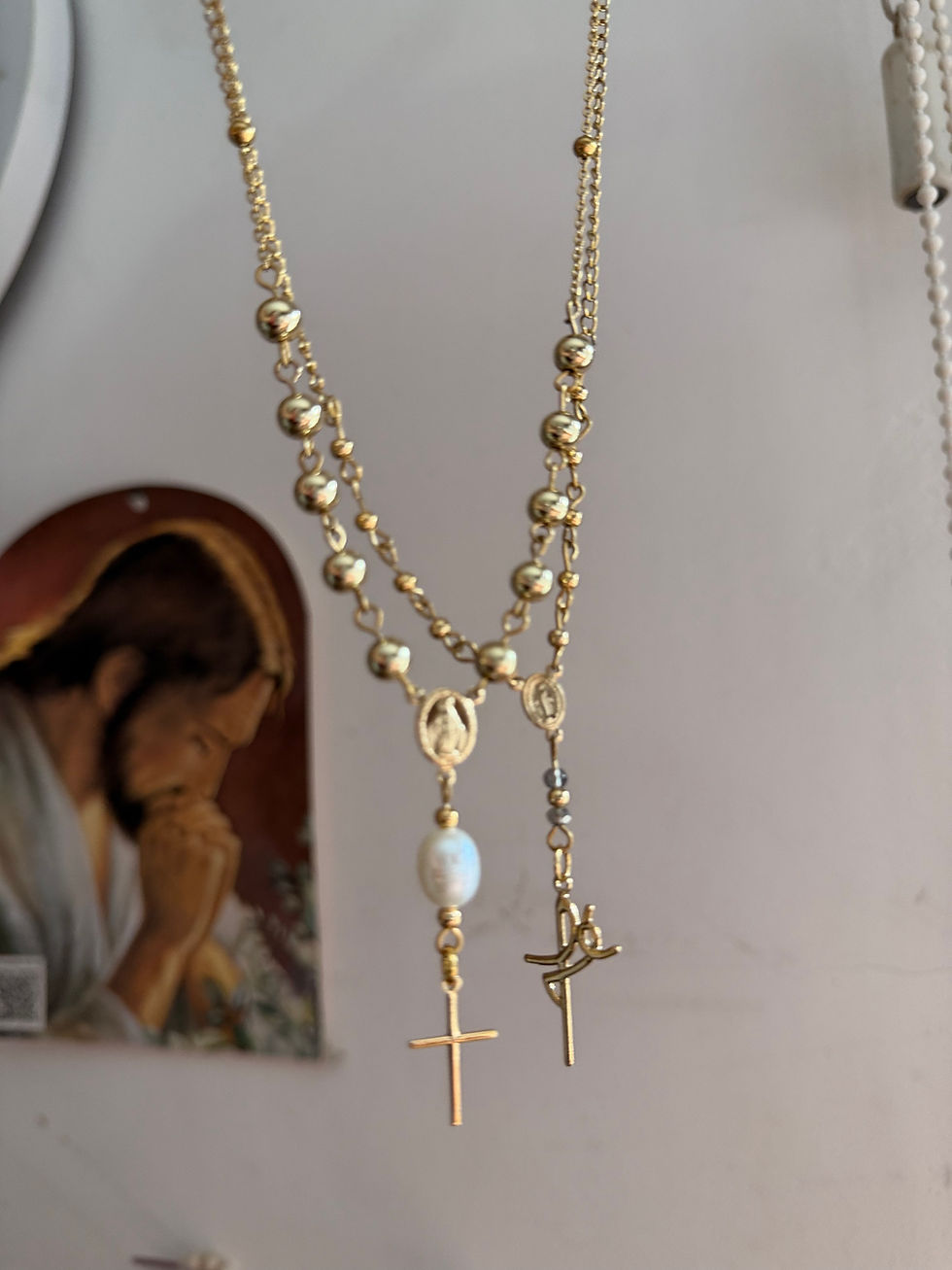 Miniatura: MiniRosario collar Fe en Goldfilled 