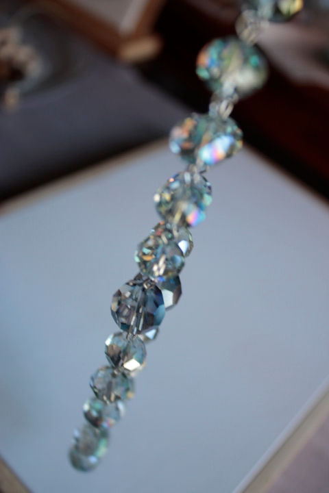 Miniatura: Rosario cristales gris XL
