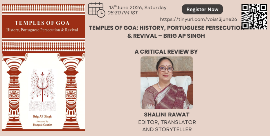 13th June 2026 8.30 PM ISTTemples of Goa:– Brig AP Singh a Critical Review by Shalini Rawat Ji