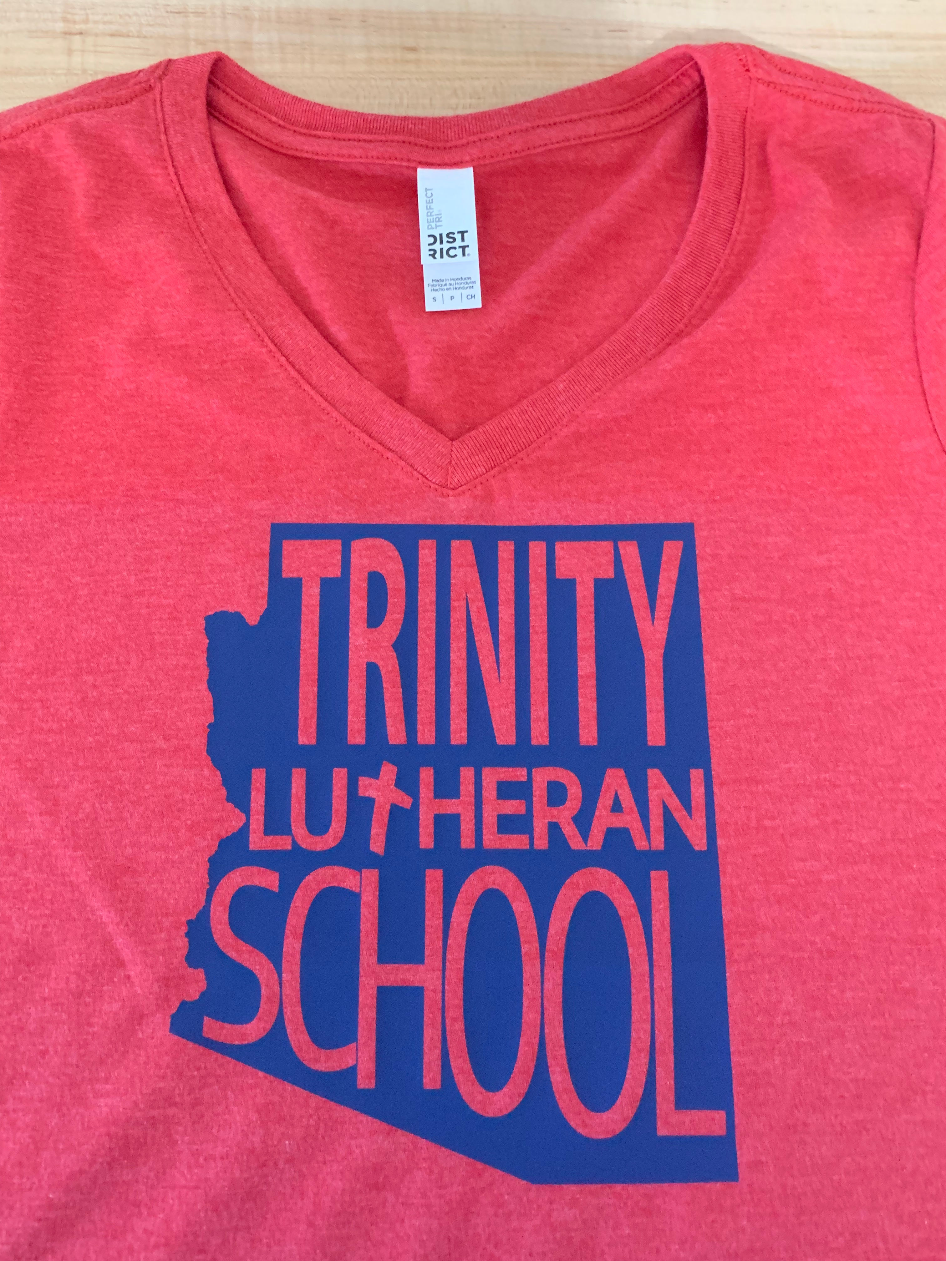 Trinity Ladies State Logo V-Neck Tee