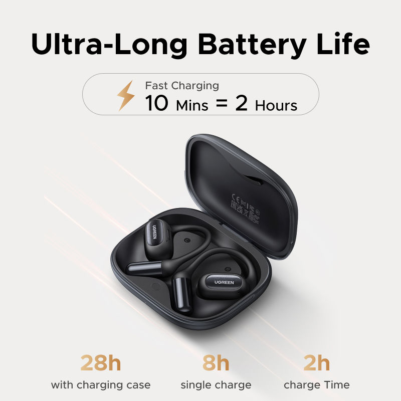 Thumbnail: Open-Ear Headphones Earphones, Ear-hook TWS True-Wireless Bluetooth 6.0 Wireless