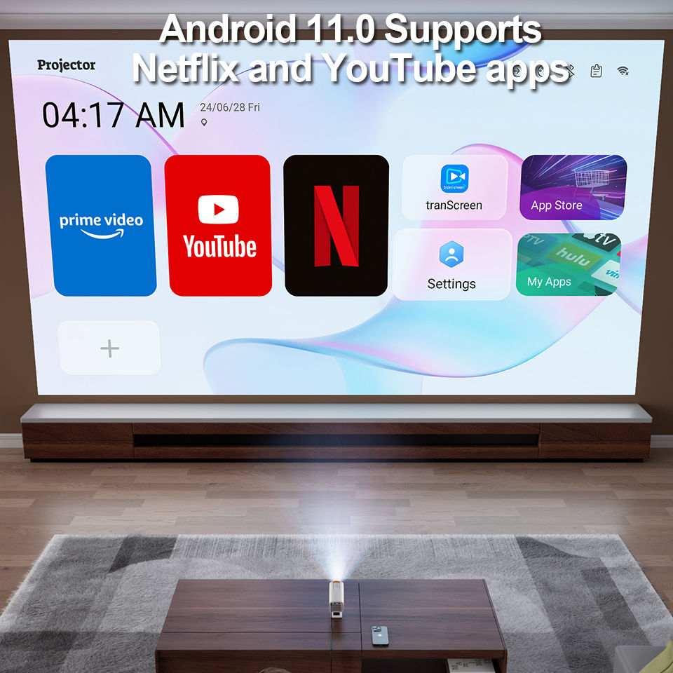 Thumbnail: 2026 New Mini Projector Smart Home Theater Wifi6 BT 5.0 Android 11 4k Ultra HD 1