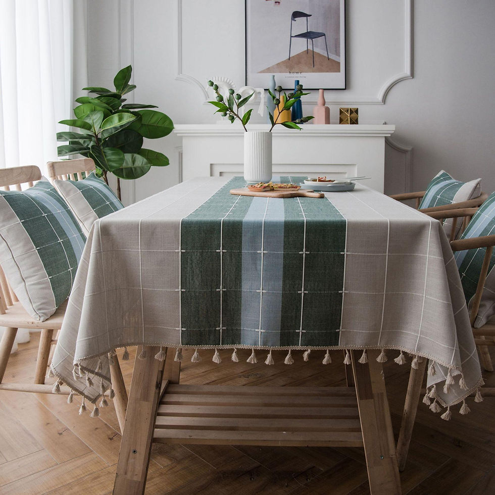 Thumbnail: European Linen Tassel Tablecloth
