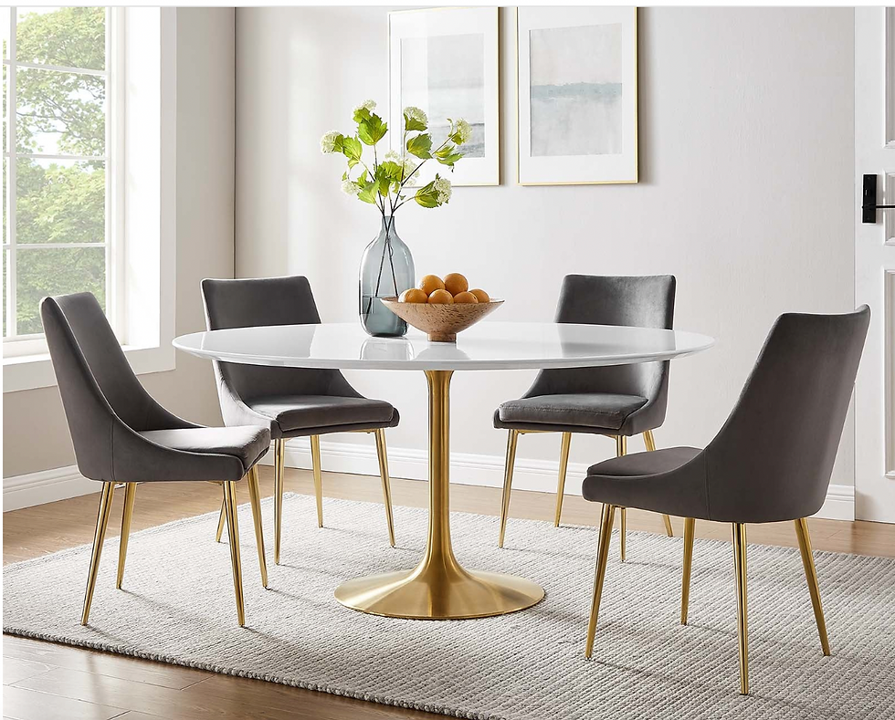 Thumbnail: Sannita Gold & White  Dining Table