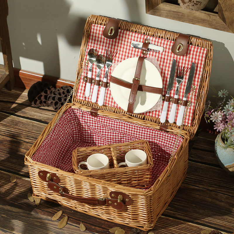 Mediterranean Wicker Picnic Basket