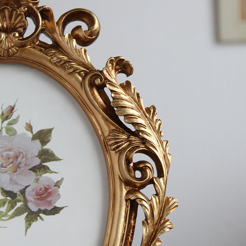 Thumbnail: Gold European Vintage Oval Resin Photo Frame