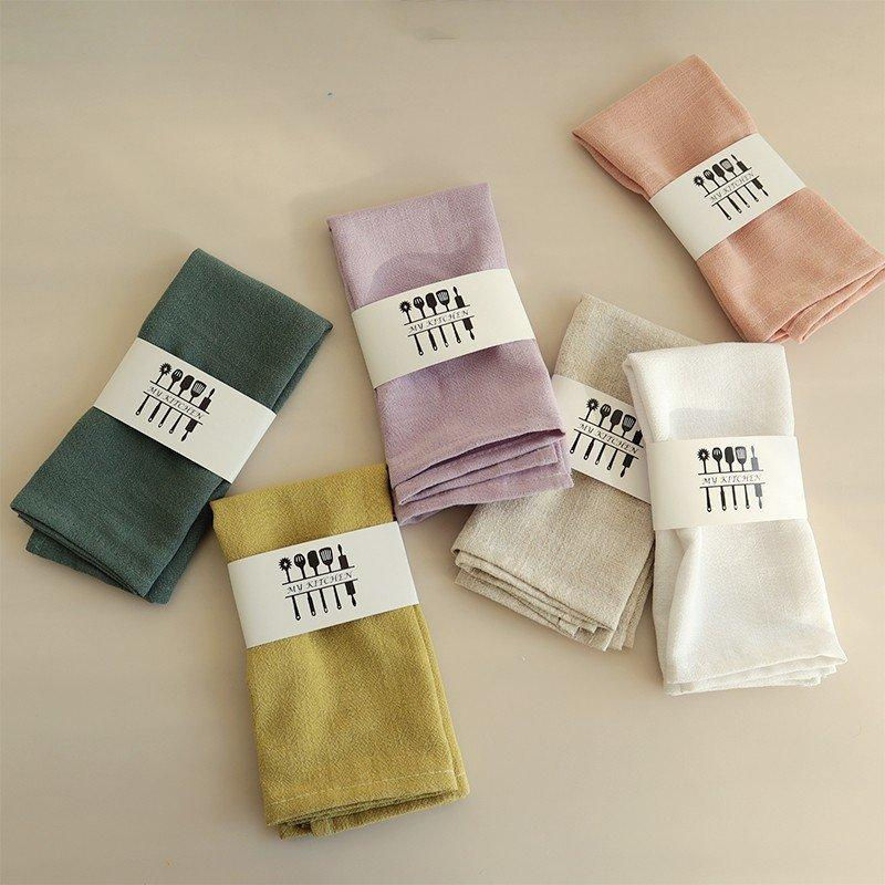 Thumbnail: Larnia Plain Cotton Linen Cloth Napkins