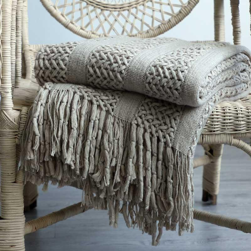 Thumbnail: French Boutique Hotel Fringed Throw Blanket
