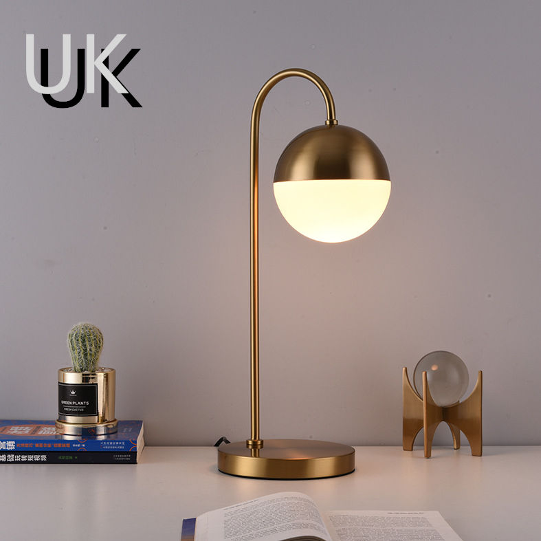 Thumbnail: Nea Gold Frosted Glass Globe Table Lamp